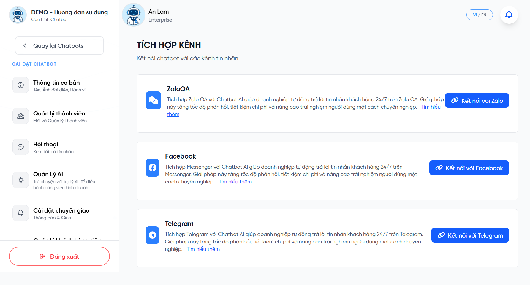 Tích hợp kênh